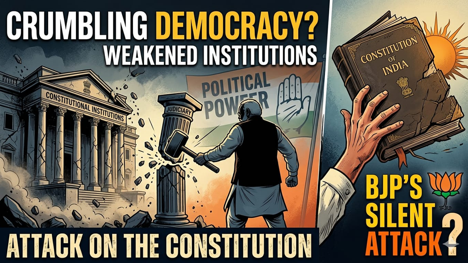 CRUMBLING DEMOCRACY ! Weakened Institutions or BJP's attack on the Constitution ? Silent Assault on India's Regional Parties, Now Getting LOUDER. 